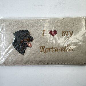 Gift Links I Love My Rottweiler Dog Pup Checkbook Cover 2006 #N44336 Faux Suede